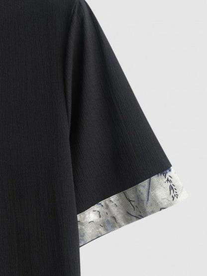 Printed  Short Sleeves Top And Drawstring Pockets Shorts Set-My 3D Hoodie