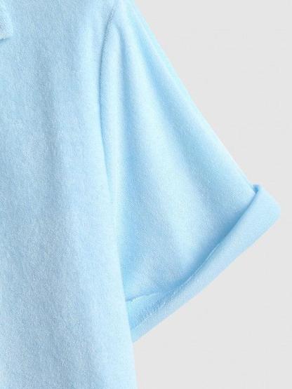 Solid Plain Short Sleeves Shirt-My 3D Hoodie