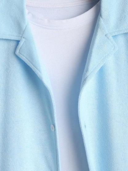 Solid Plain Short Sleeves Shirt-My 3D Hoodie
