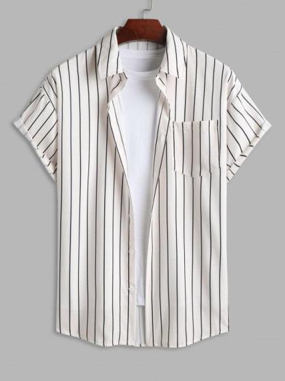 Casual Vertical Stripes Printed Shirt And Shorts-My 3D Hoodie