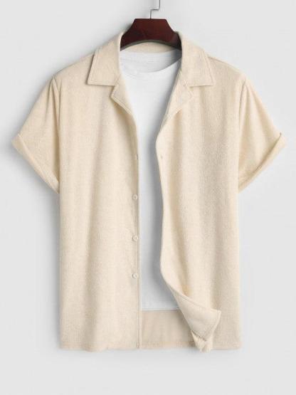 Solid Plain Short Sleeves Shirt-My 3D Hoodie
