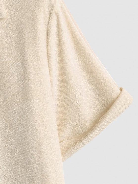 Solid Plain Short Sleeves Shirt-My 3D Hoodie