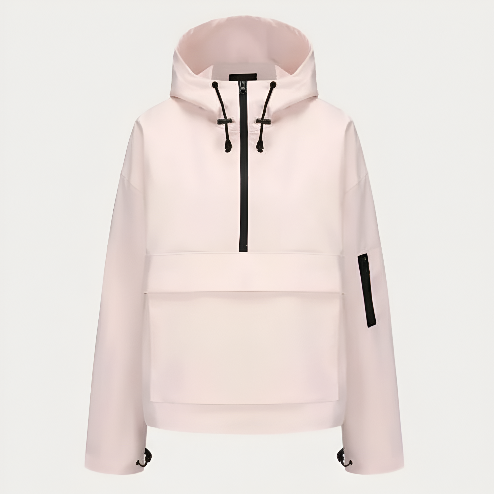 Waterproof Oversized Hoodie Rain Jacket With Adjustable Hood And Cuffs For Women