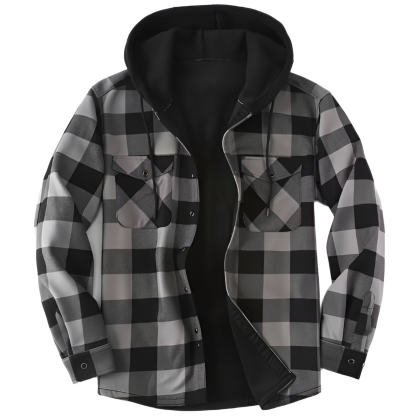 Men Heavyweight Winter Hooded Shirt