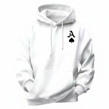Men Casual Hoodie With Playing Cards Print