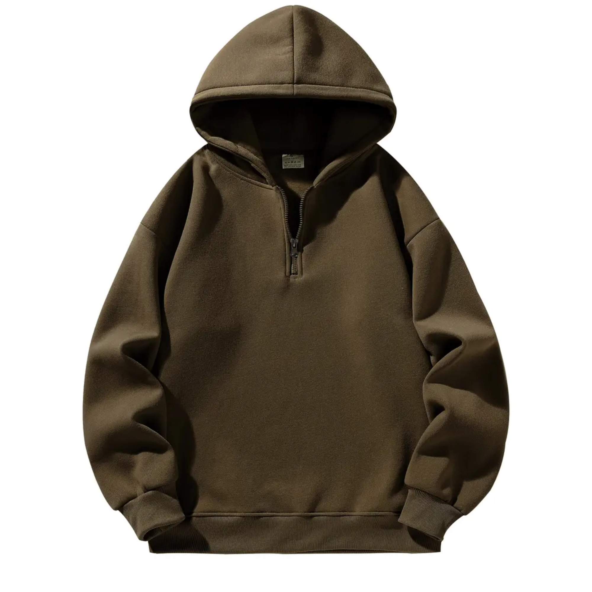 Regular Fit Long Sleeve Zip Up Hooded Sweatshirt For Men