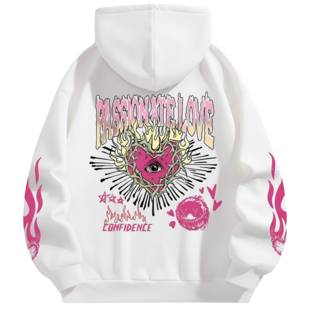 Casual Letter Print Hoodie With Drawstring
