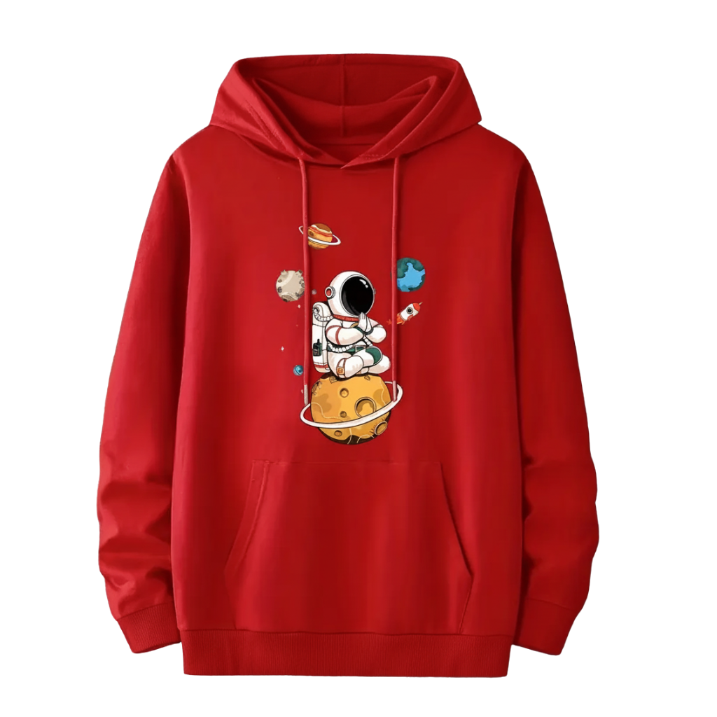 Men Geometric Print Hooded Sweatshirt