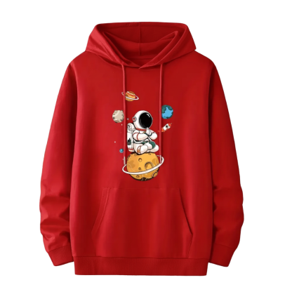 Men Geometric Print Hooded Sweatshirt