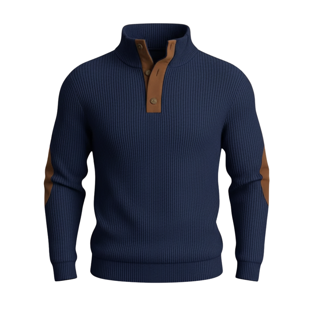 Corduroy Textured Button Pullover