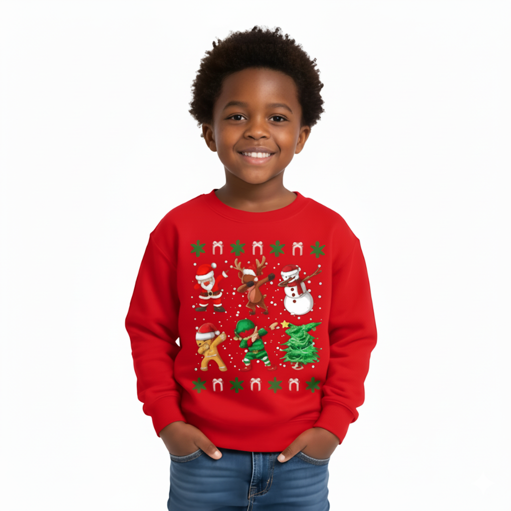 Christmas Cartoon Dancing Characters Sweatshirt For Boys