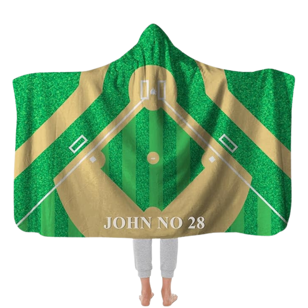 Custom Football Hooded Blanket With Name And Team Design For Sports Fans