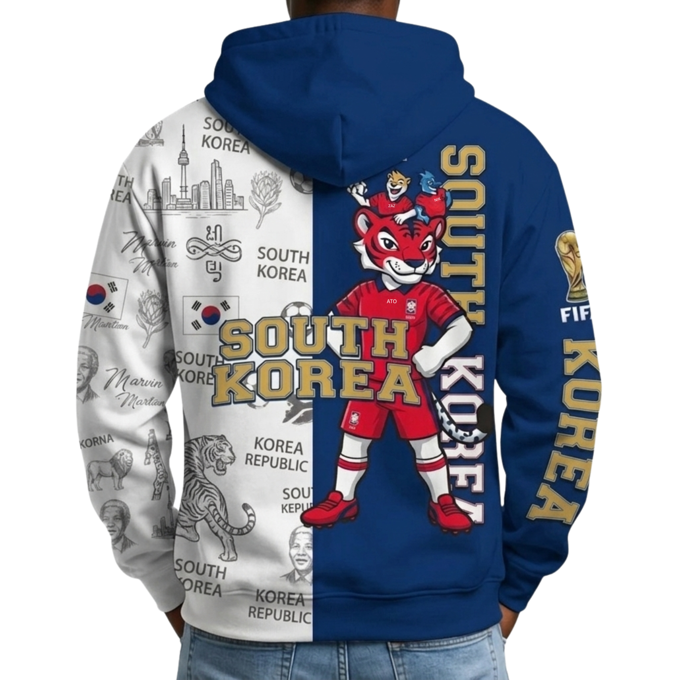 FIFA 2026 South Korea Football Themed All Over Printed Hoodie