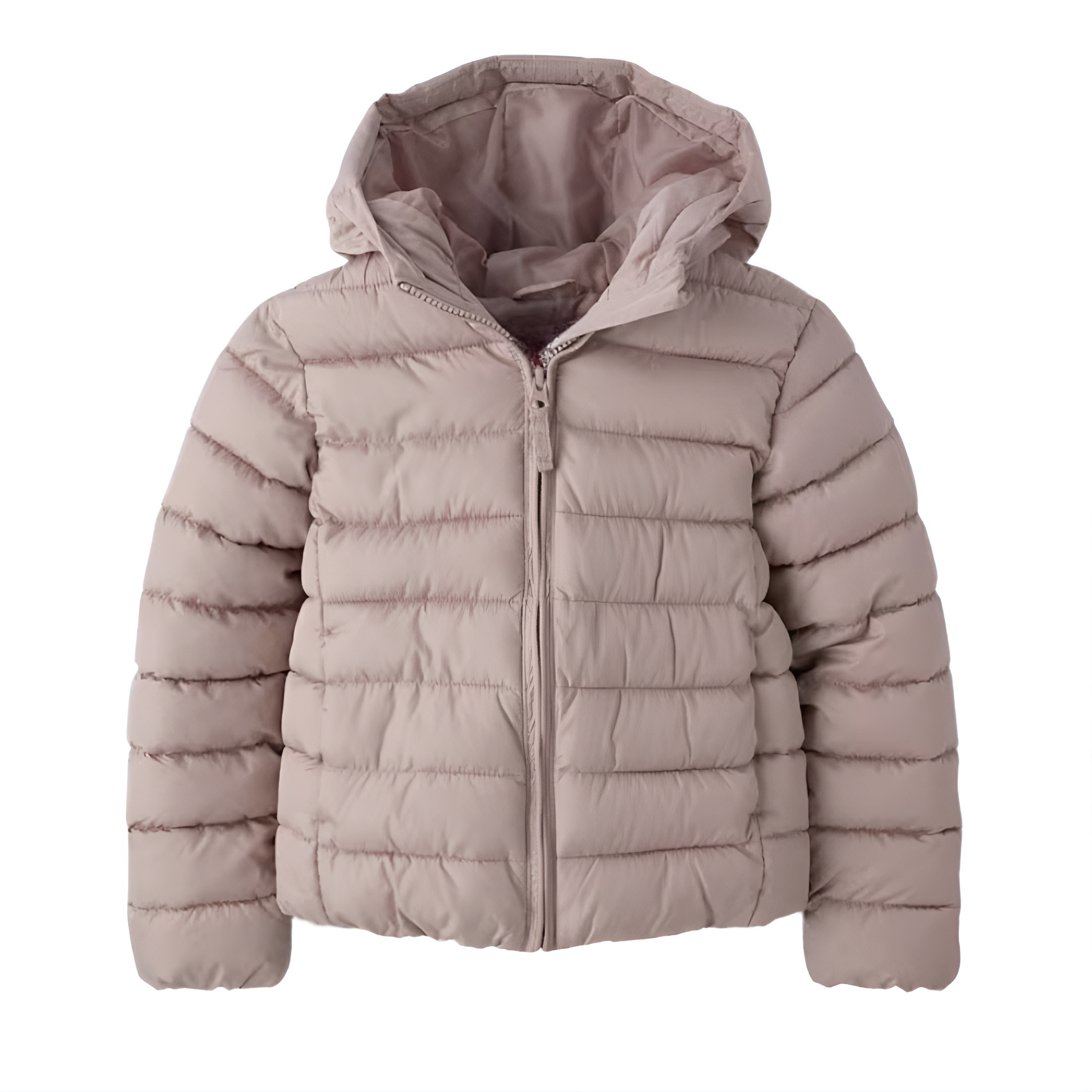 Insulated Lightweight Hooded Puffer Jacket For Girls
