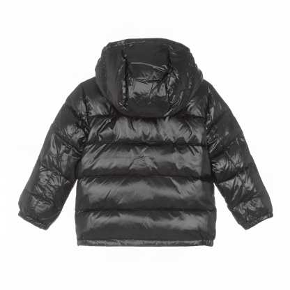 Glossy Down Hooded Youth Puffer Zip Jacket