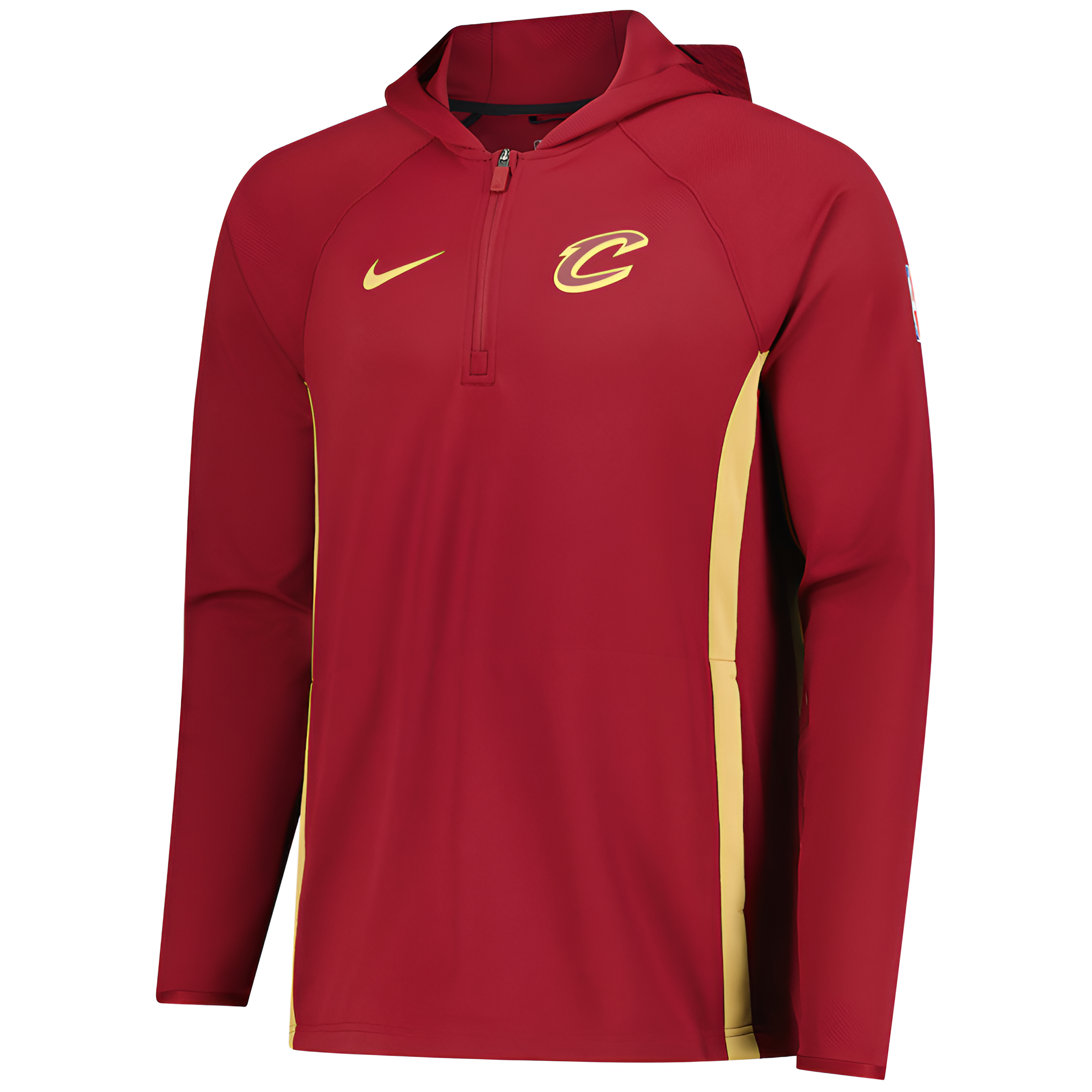 Men's Cleveland Cavaliers Nike Wine Authentic On Court Zone Quarter-Zip Dri-FIT Hoodie Jacket