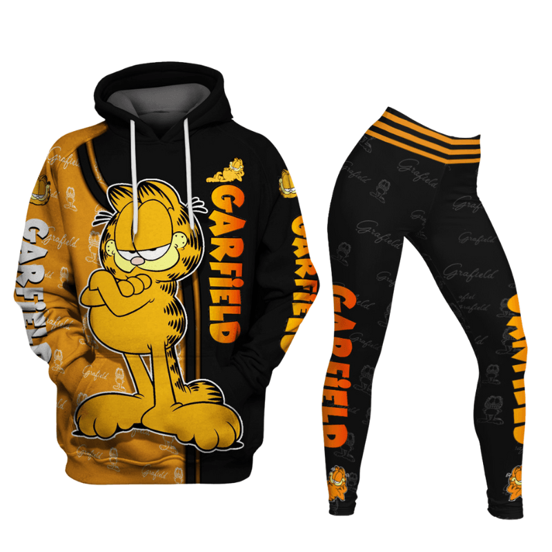 Garfield Character Hoodie And Leggings Set