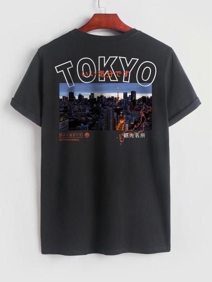 Tokyo City Pattern T Shirt And Short Set-My 3D Hoodie