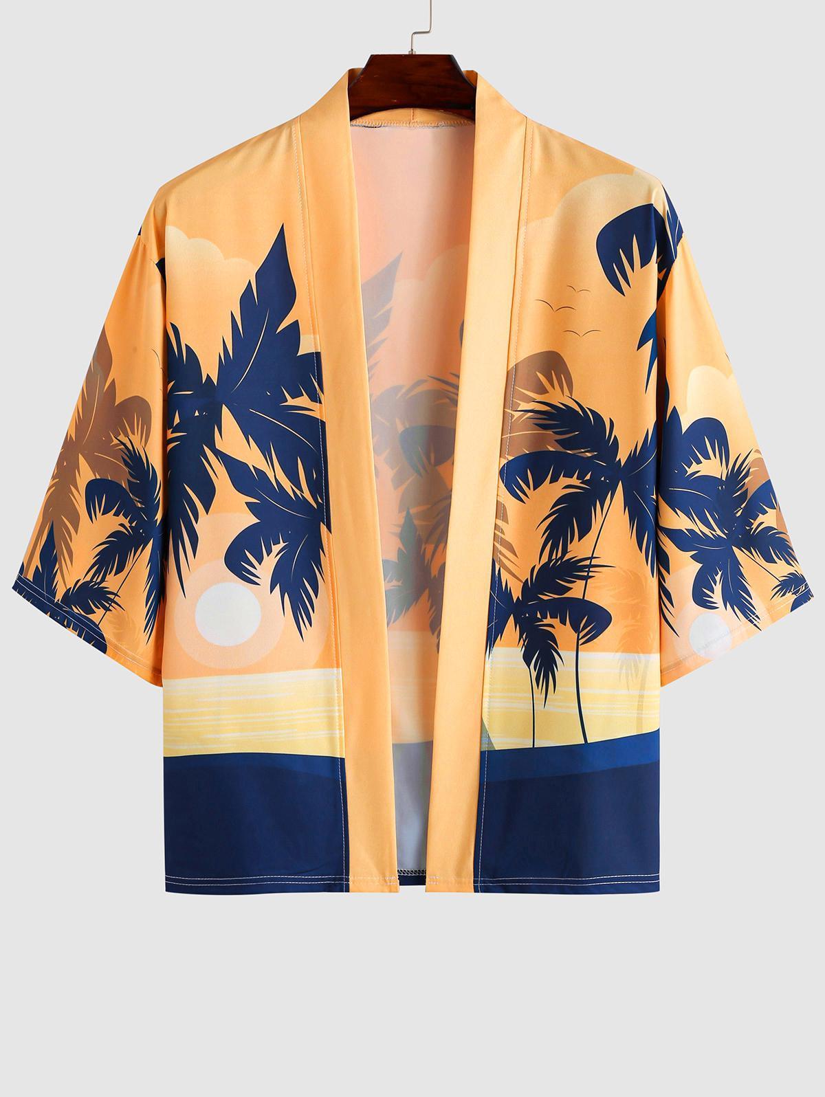 Tropical Coconut Tree Sunset Pattern Shirt And Shorts Set-My 3D Hoodie