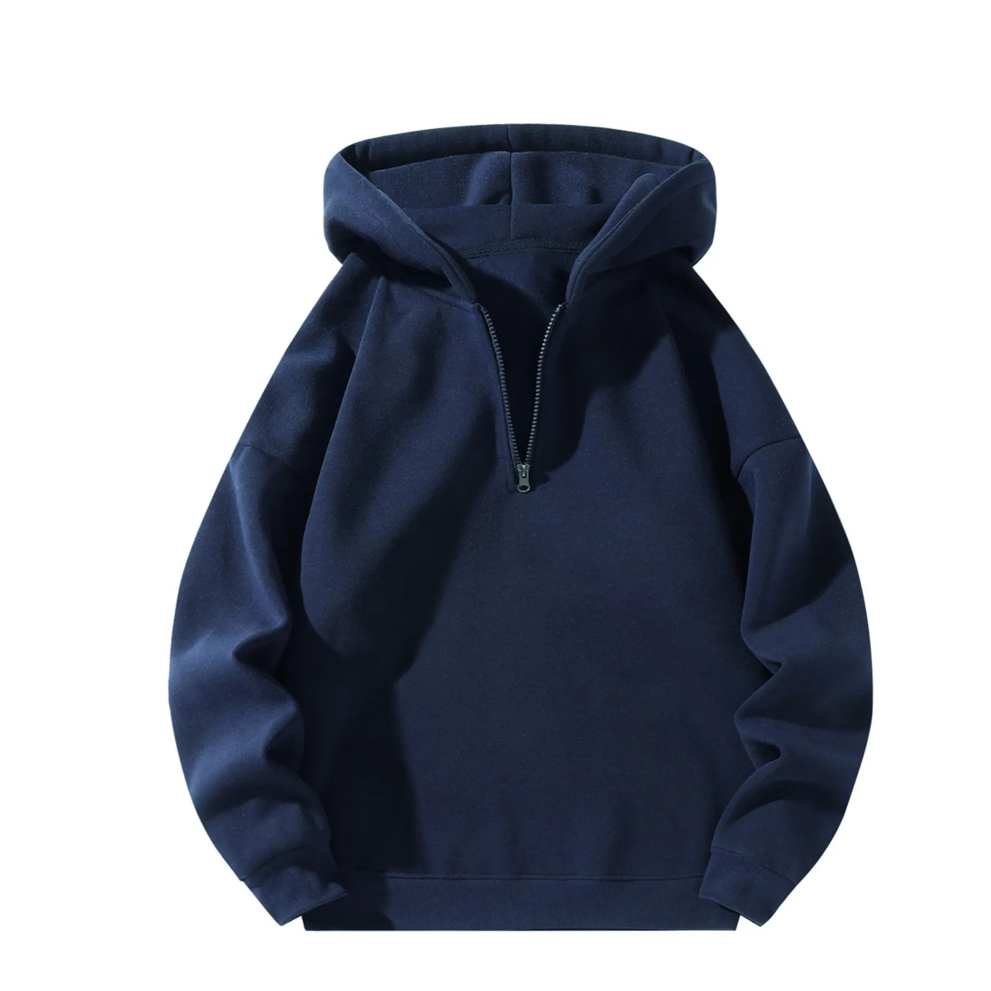 Regular Fit Long Sleeve Zip Up Hooded Sweatshirt For Men