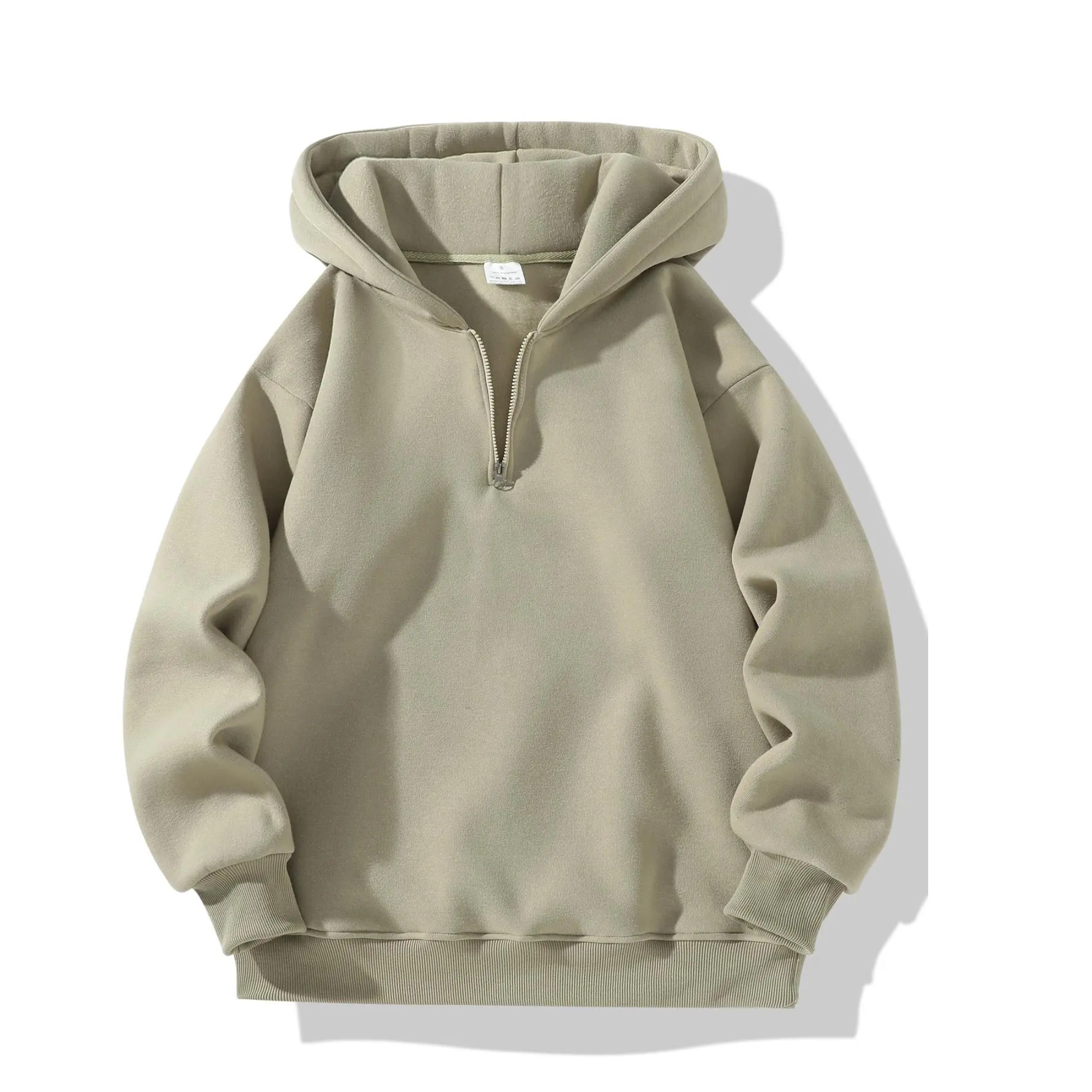 Regular Fit Long Sleeve Zip Up Hooded Sweatshirt For Men