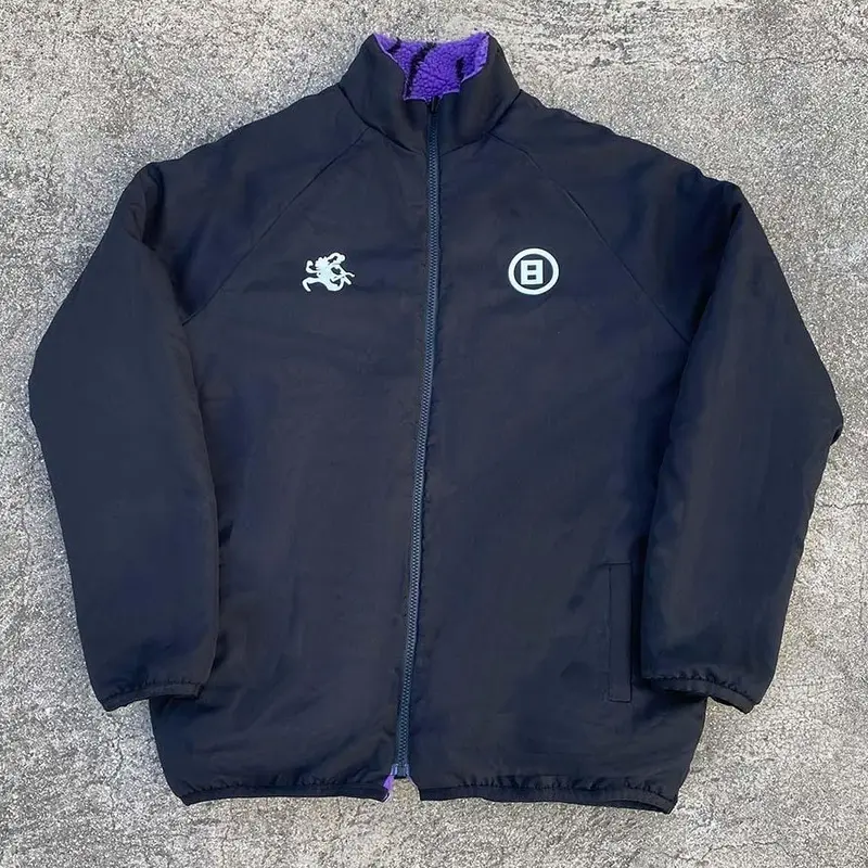 Double Sided Sherpa Fleece Jacket With Zip Up Front For Men