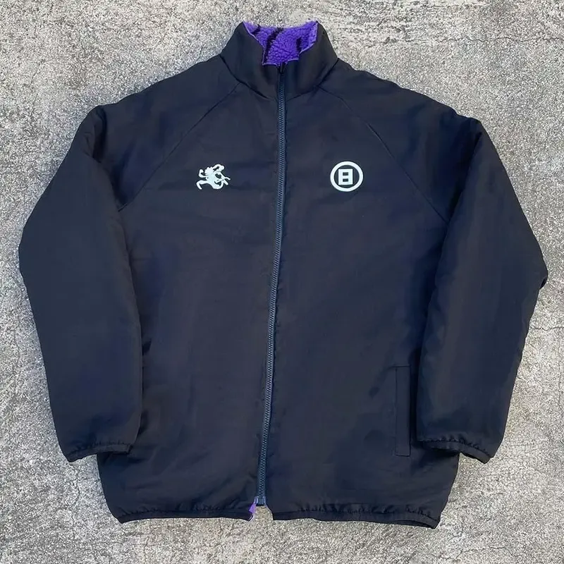 Double Sided Sherpa Fleece Jacket With Zip Up Front For Men