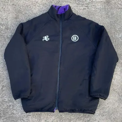 Double Sided Sherpa Fleece Jacket With Zip Up Front For Men