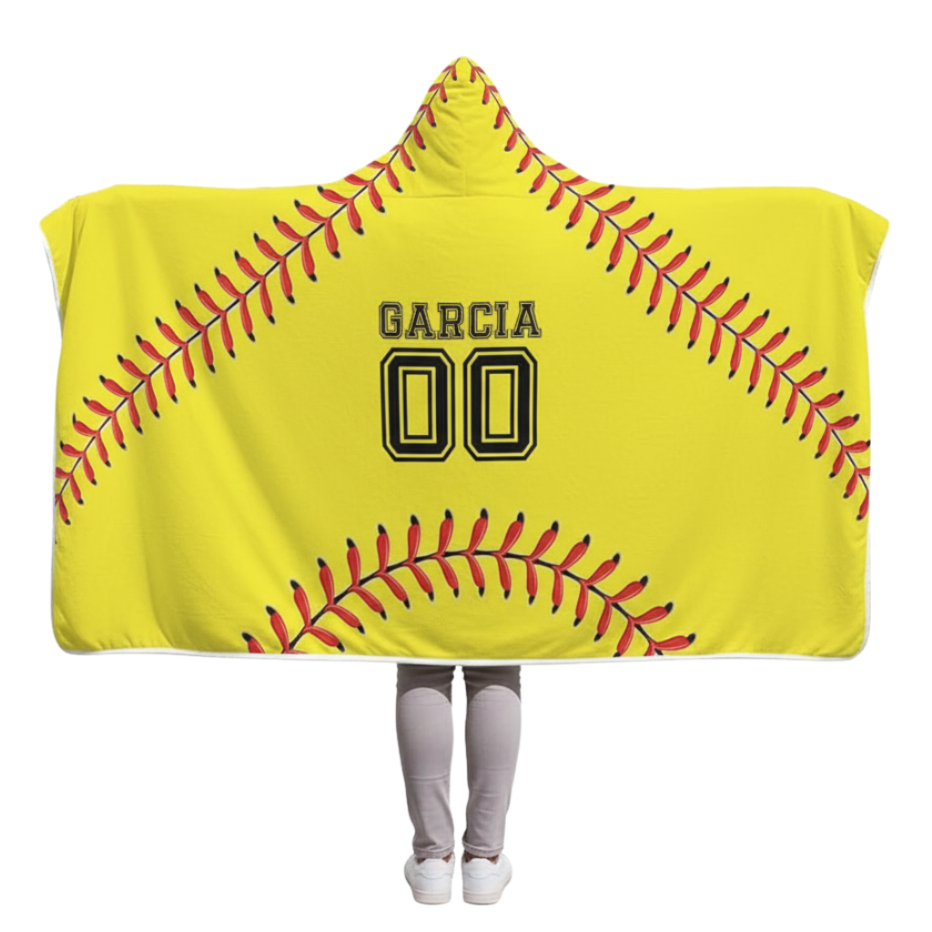 Custom Football Hooded Blanket With Name And Team Design For Sports Fans