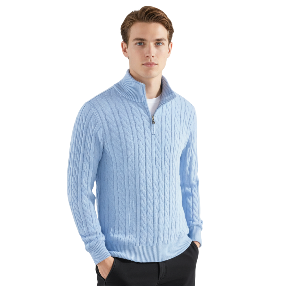 Half Zip Knit Sweater For Men