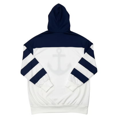 Women Casual Color Block Hoodie With an Anchor Print And Long Sleeves