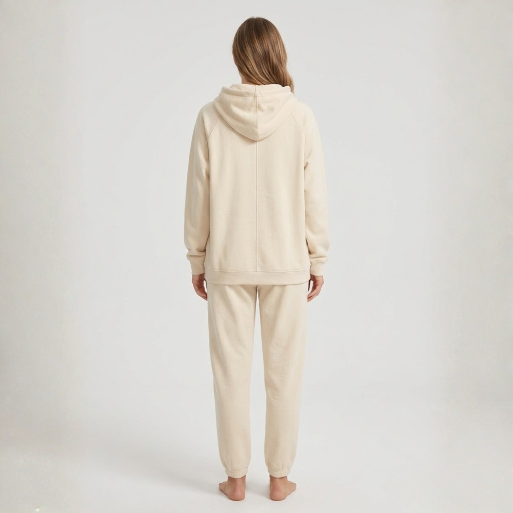 Long Sleeve Hooded Pullover With Pocket And Jogger Set For Women