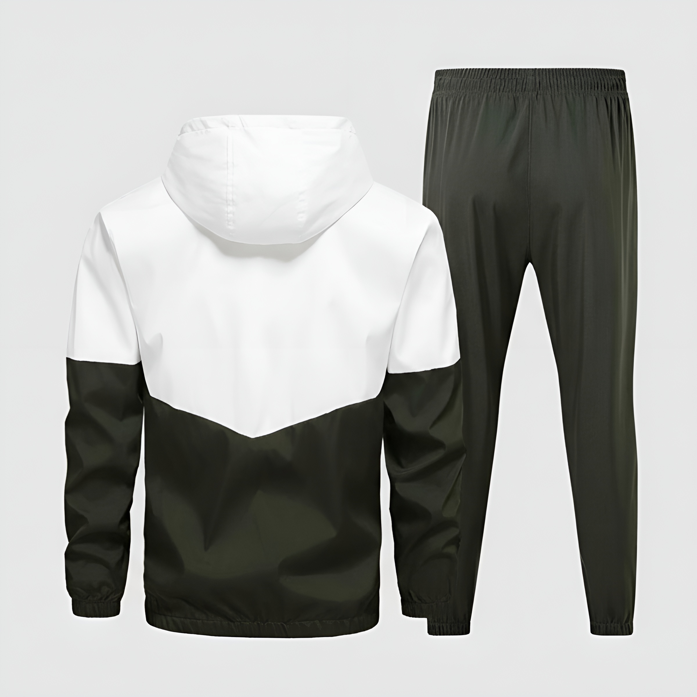 Long Sleeve Hooded Jacket & Joggers Set With Zip Up Details For Men