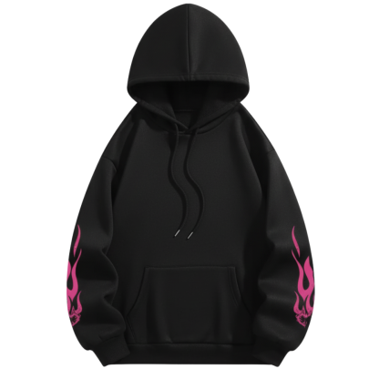 Casual Letter Print Hoodie With Drawstring