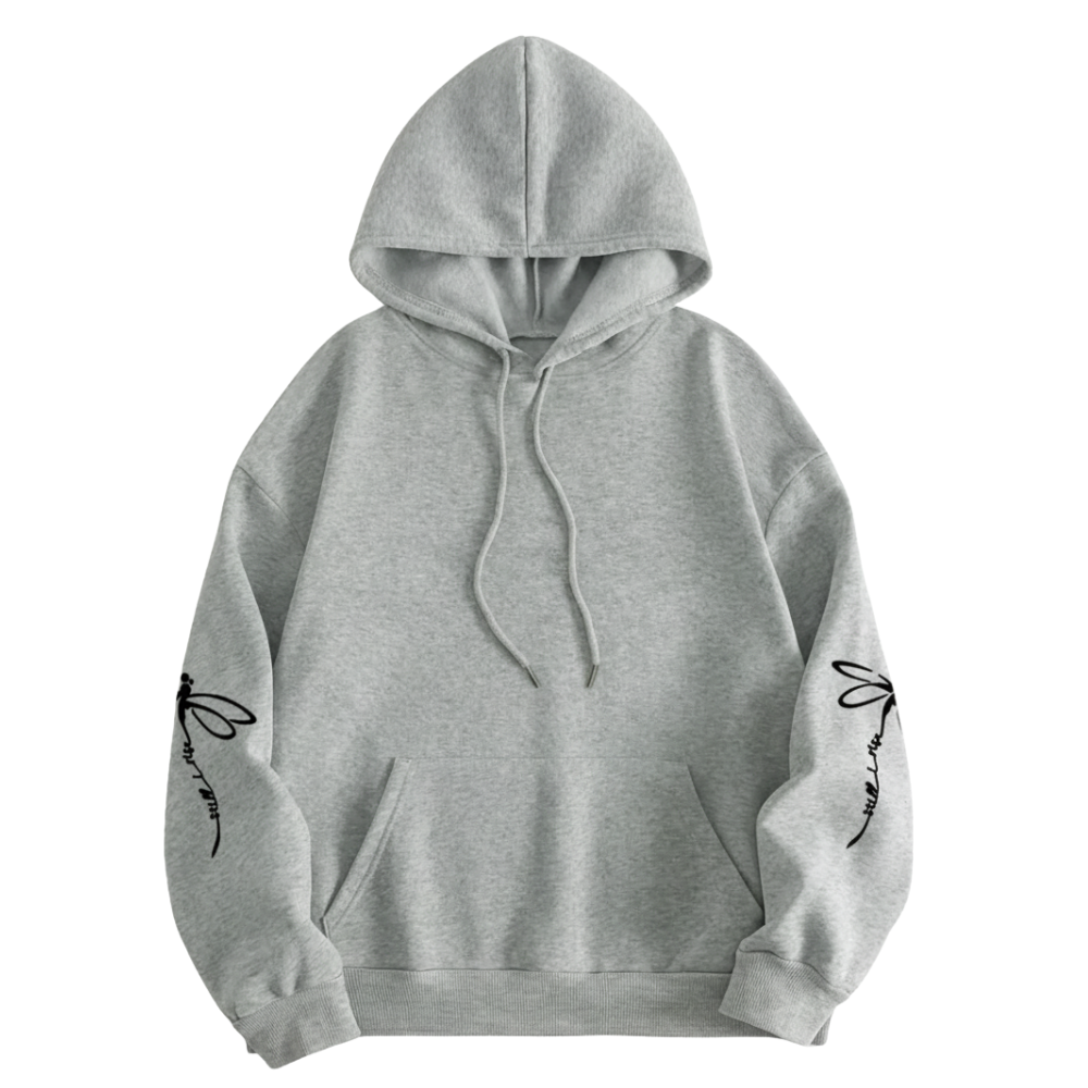 Dragonfly Print Long Sleeve Pullover Casual Hoodie