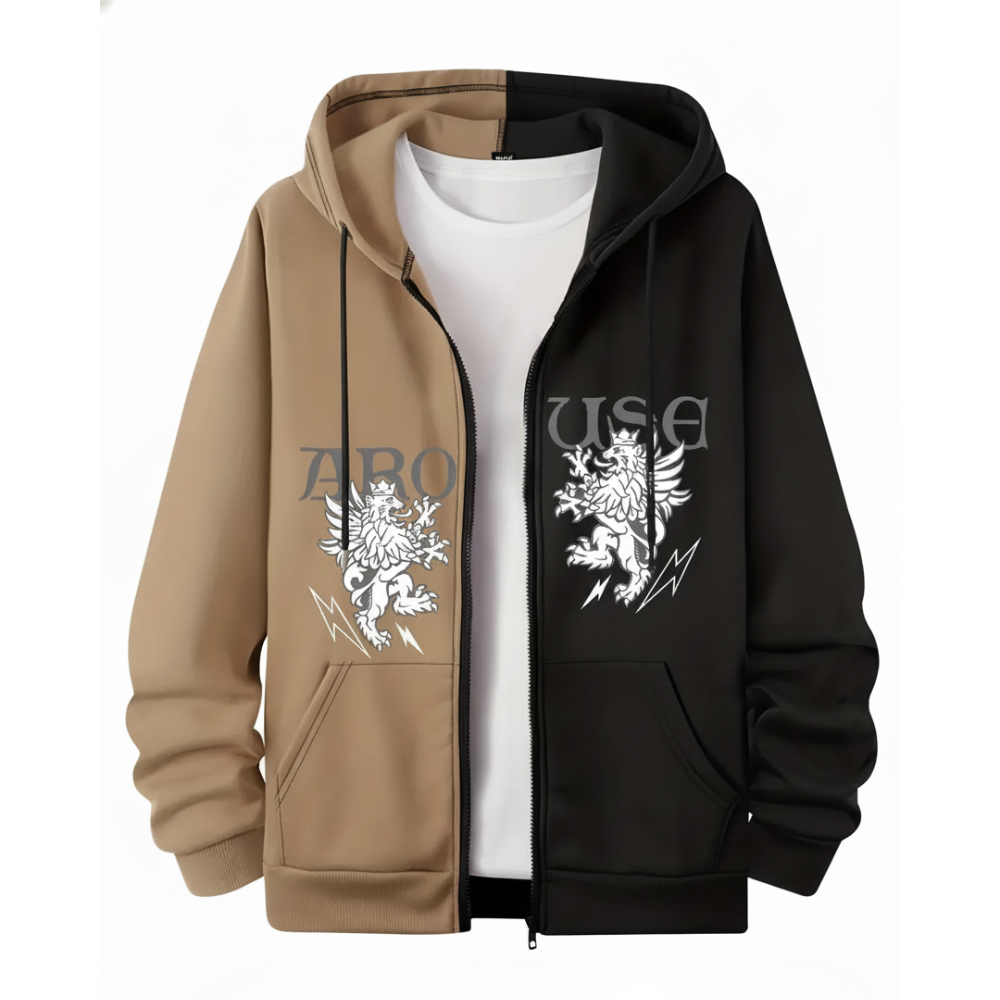 Mens Cartoon Hoodie With a Zipper For Gym And Sports