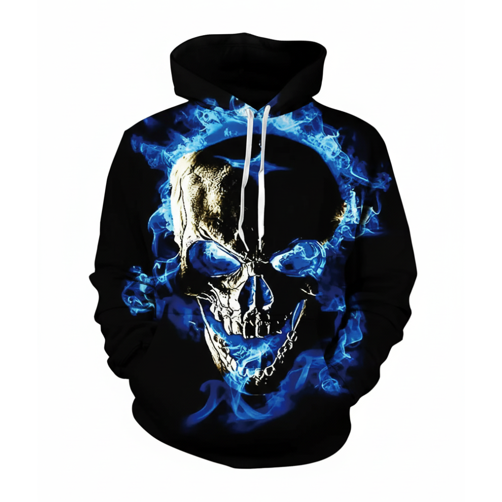 Mens Intimidating Casual Pullover Hoodie For Halloween