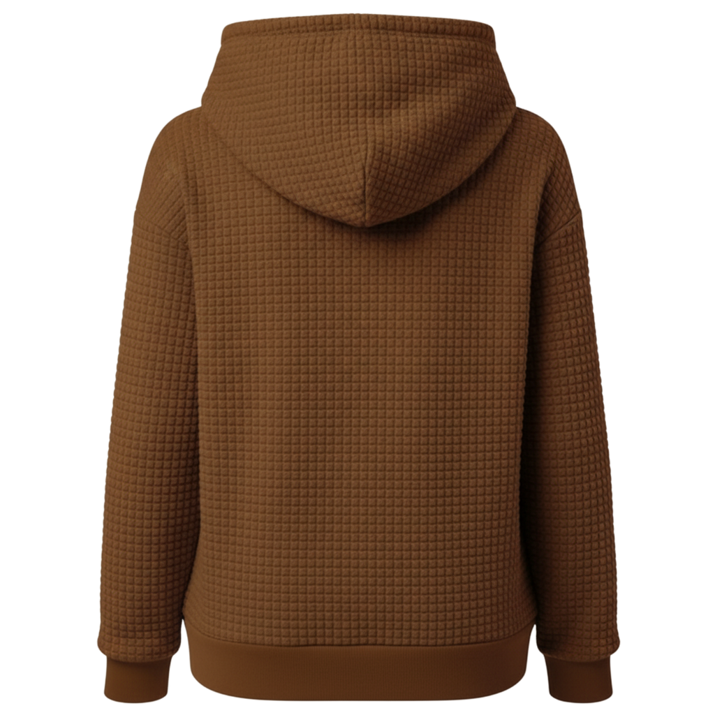 Christmas Gnome Print Waffle Knit Hoodie