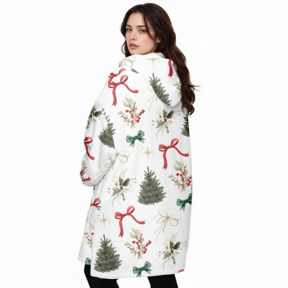 Christmas Tree Design Oversized Blanket Hoodie