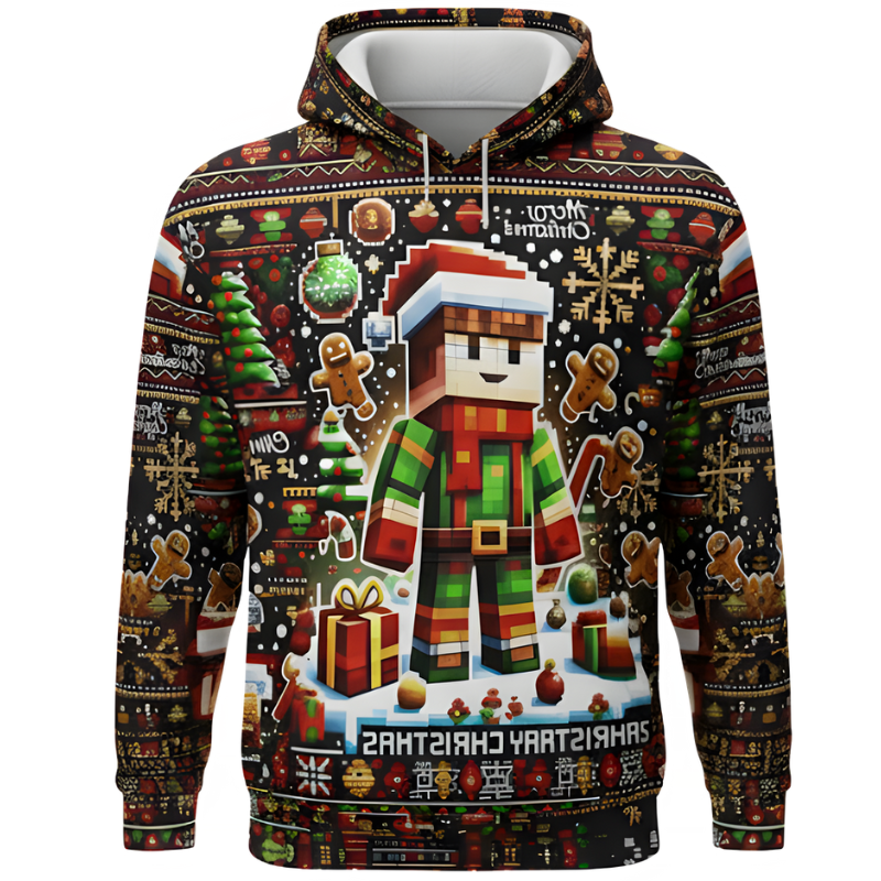 Boys 3D Printed Sweater Style Hooded Sweatshirt