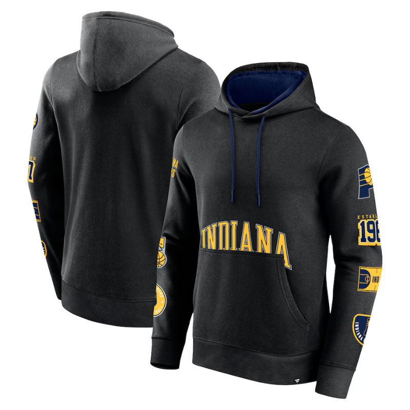 Mens Indiana Pacers Fanatics Black Home Court Pullover Hoodie