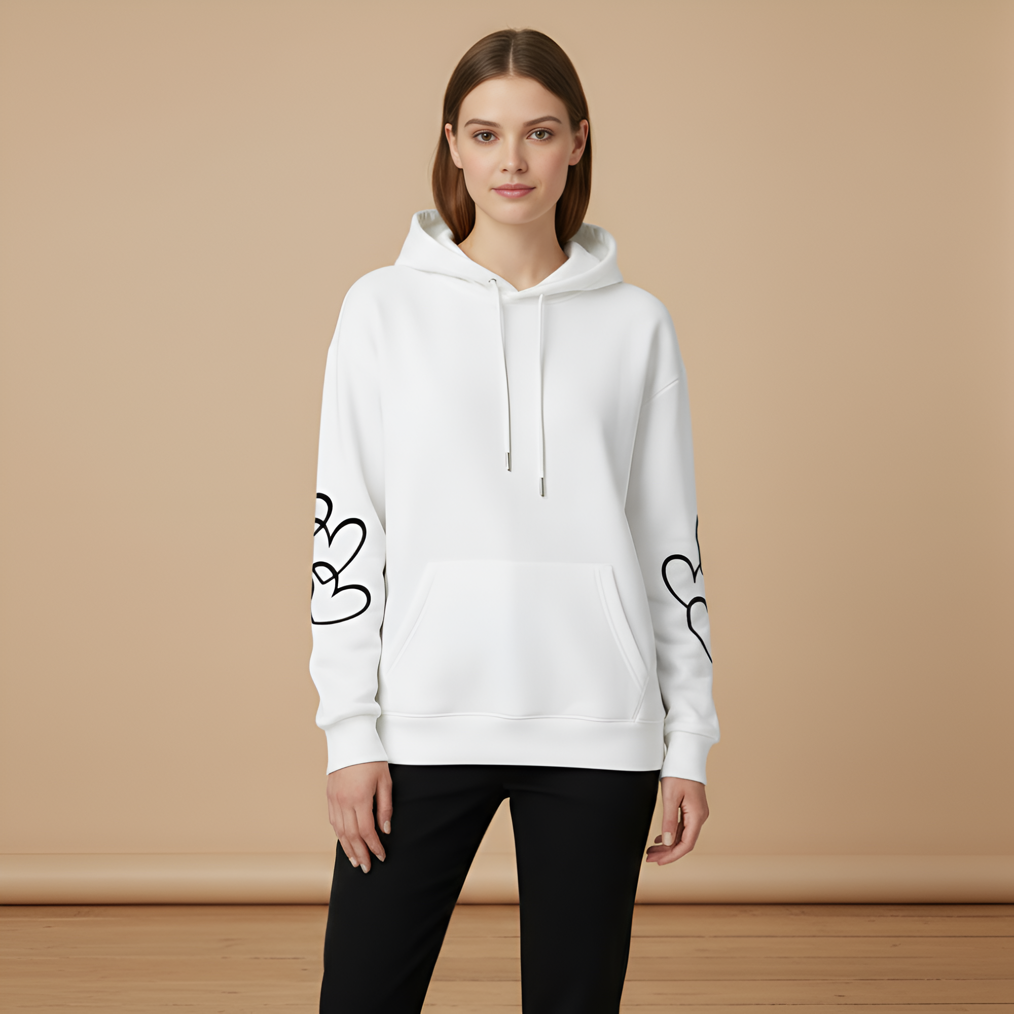 Floral Bull Graphic Print Pullover Hoodie For Women