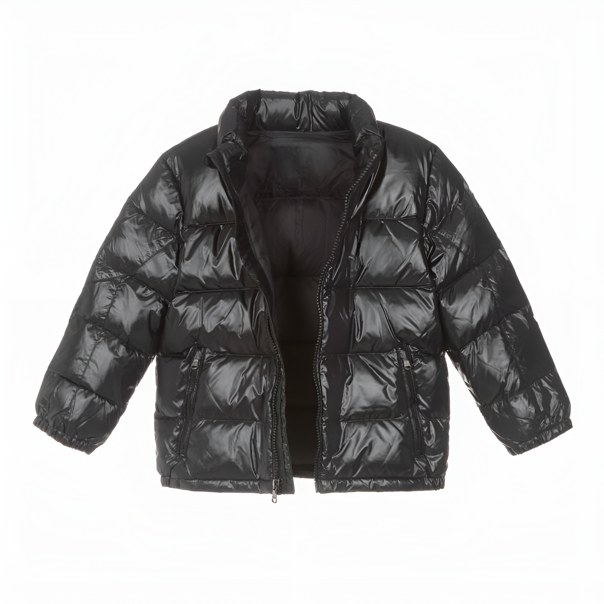 Glossy Down Hooded Youth Puffer Zip Jacket