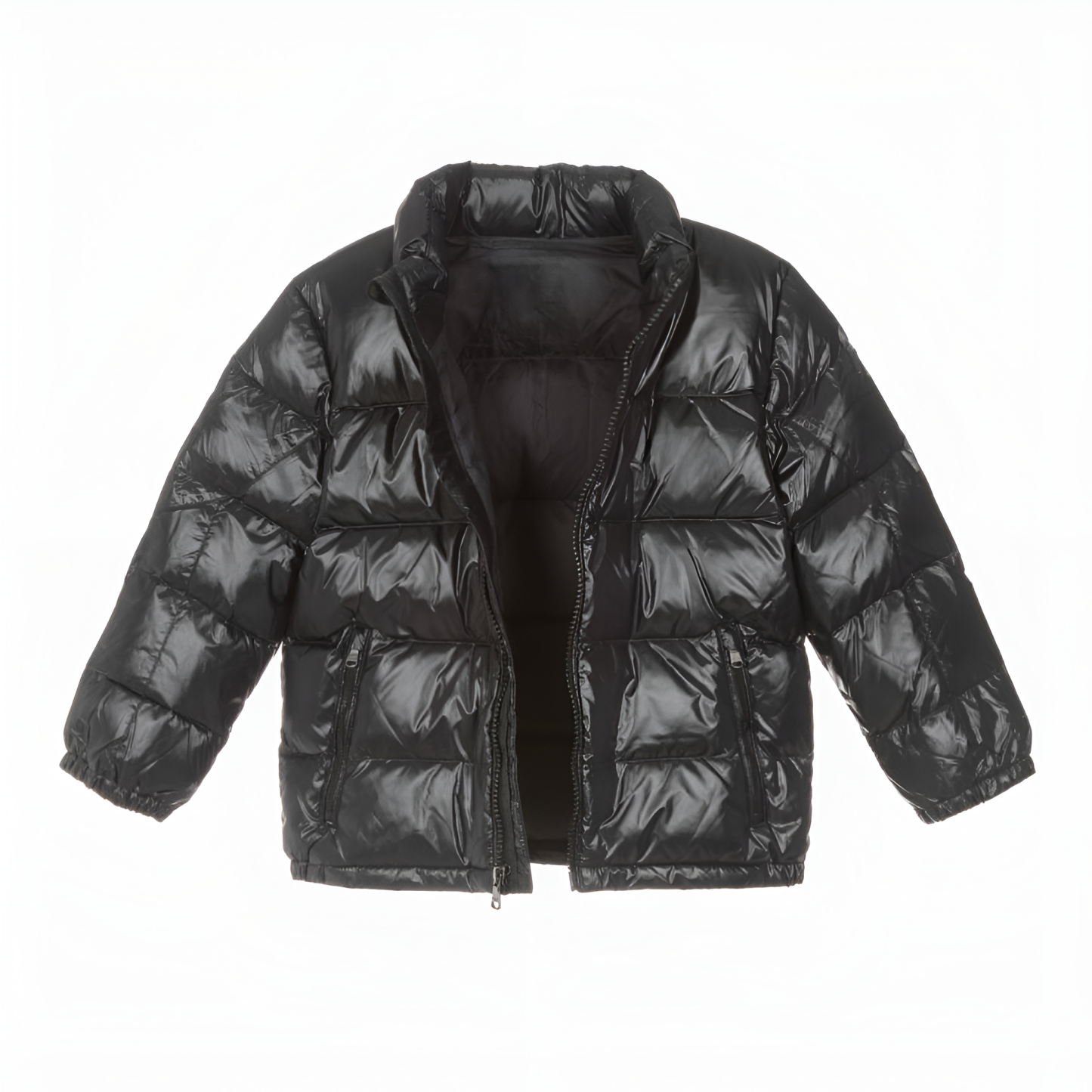 Glossy Down Hooded Youth Puffer Zip Jacket