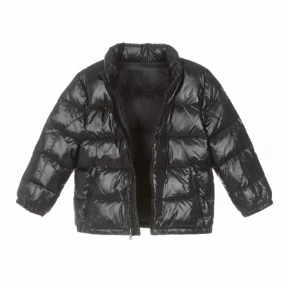 Glossy Down Hooded Youth Puffer Zip Jacket