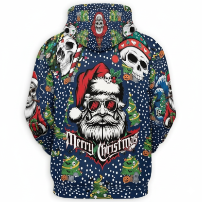 All Over Print Santa Costume Christmas Hoodie with Front Pocket