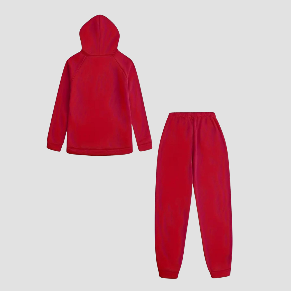 Casual Hoodie And Drawstring Jogger Pants Set With Pulse Line Graphic Print