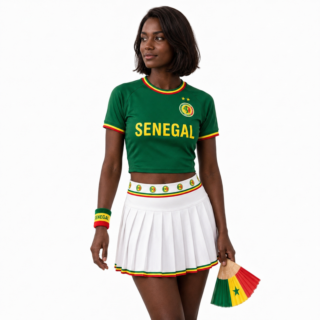 FIFA 2026 Senegal Football Themed Two Piece Skirt Set For Women