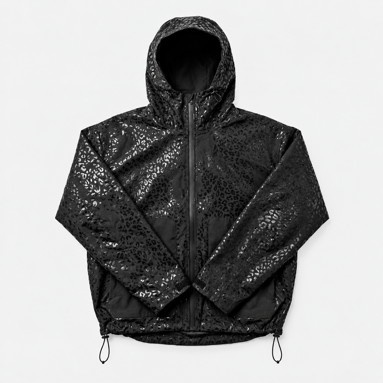 Water Reactive Cheetah Print Rain Jacket For Women