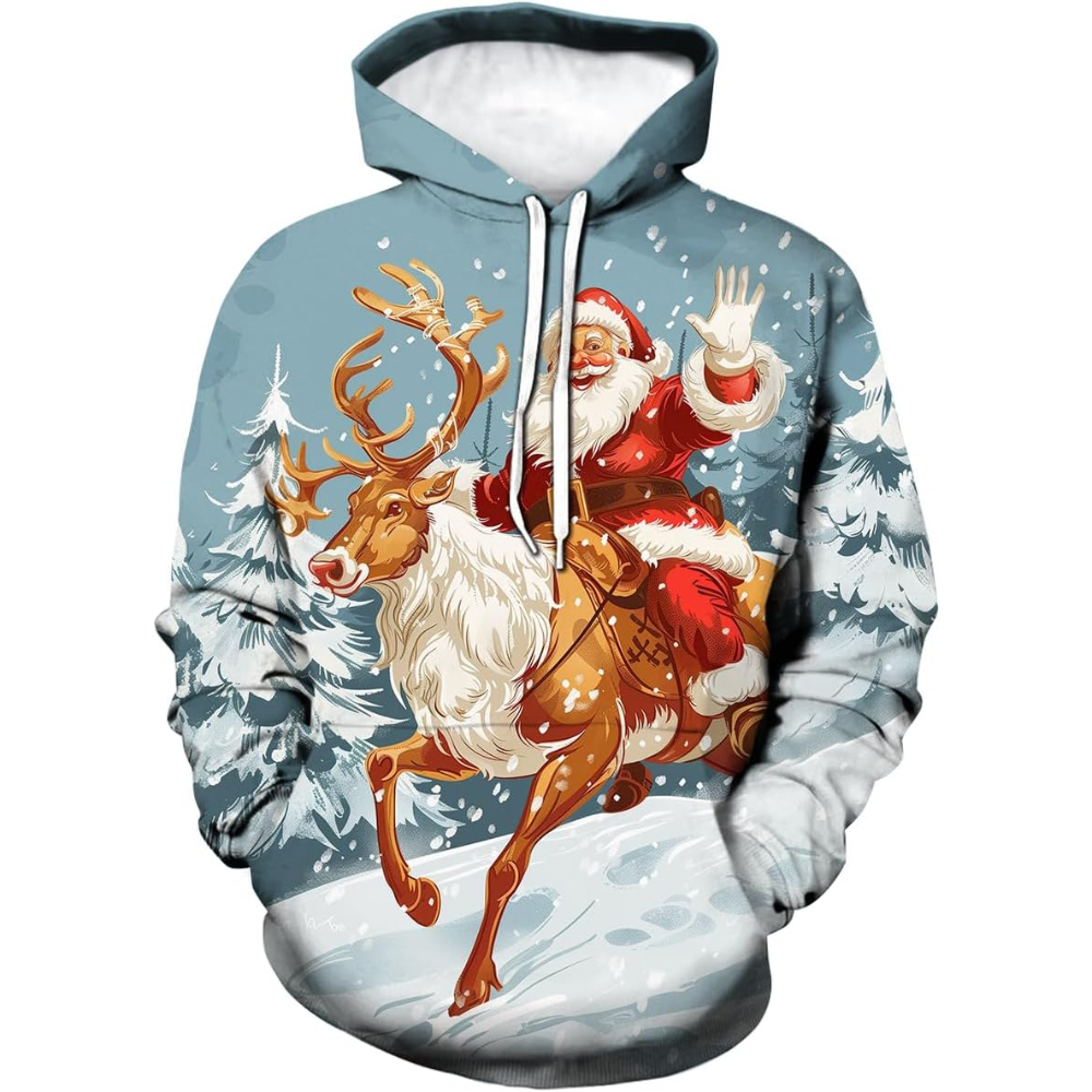 3D Funny Print Christmas Hoodie For Celebrations